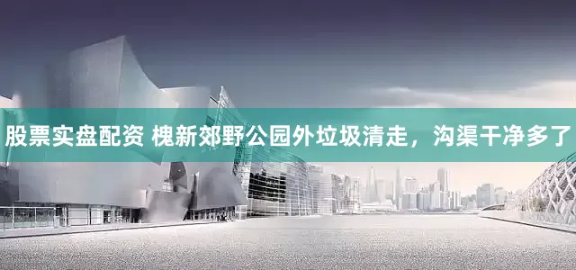 股票实盘配资 槐新郊野公园外垃圾清走，沟渠干净多了