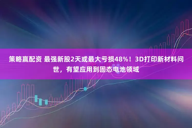策略赢配资 最强新股2天或最大亏损48%！3D打印新材料问世，有望应用到固态电池领域
